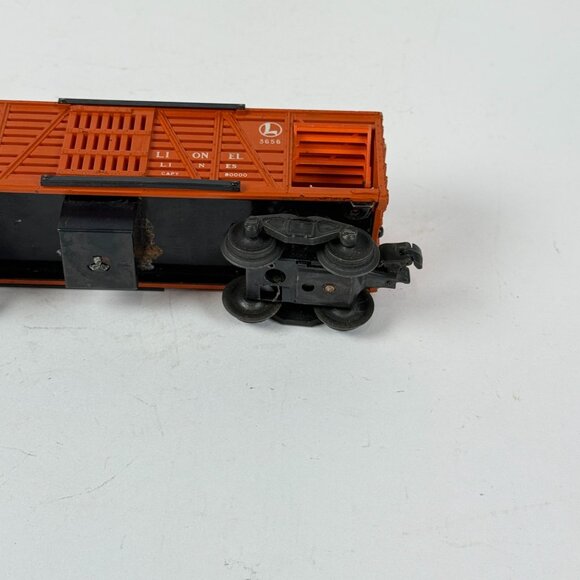 Lionel Postwar O Gauge Orange 3656 Operating Cattle Car Original Untested - Picture 8 of 10